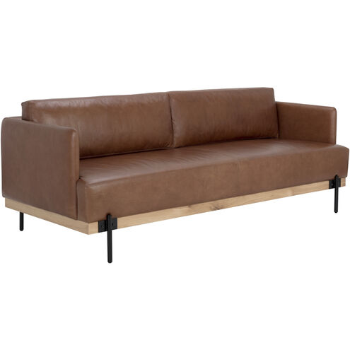 Saul Shalimar Tobacco Leather Sofa